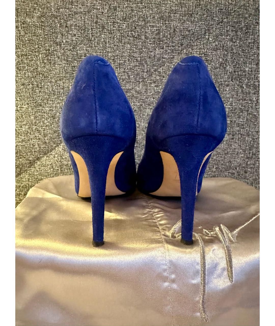 GIUSEPPE ZANOTTI DESIGN Синие замшевые туфли, фото 4
