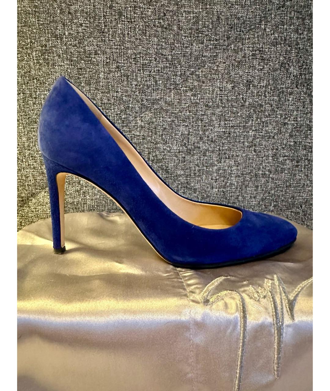 GIUSEPPE ZANOTTI DESIGN Синие замшевые туфли, фото 9