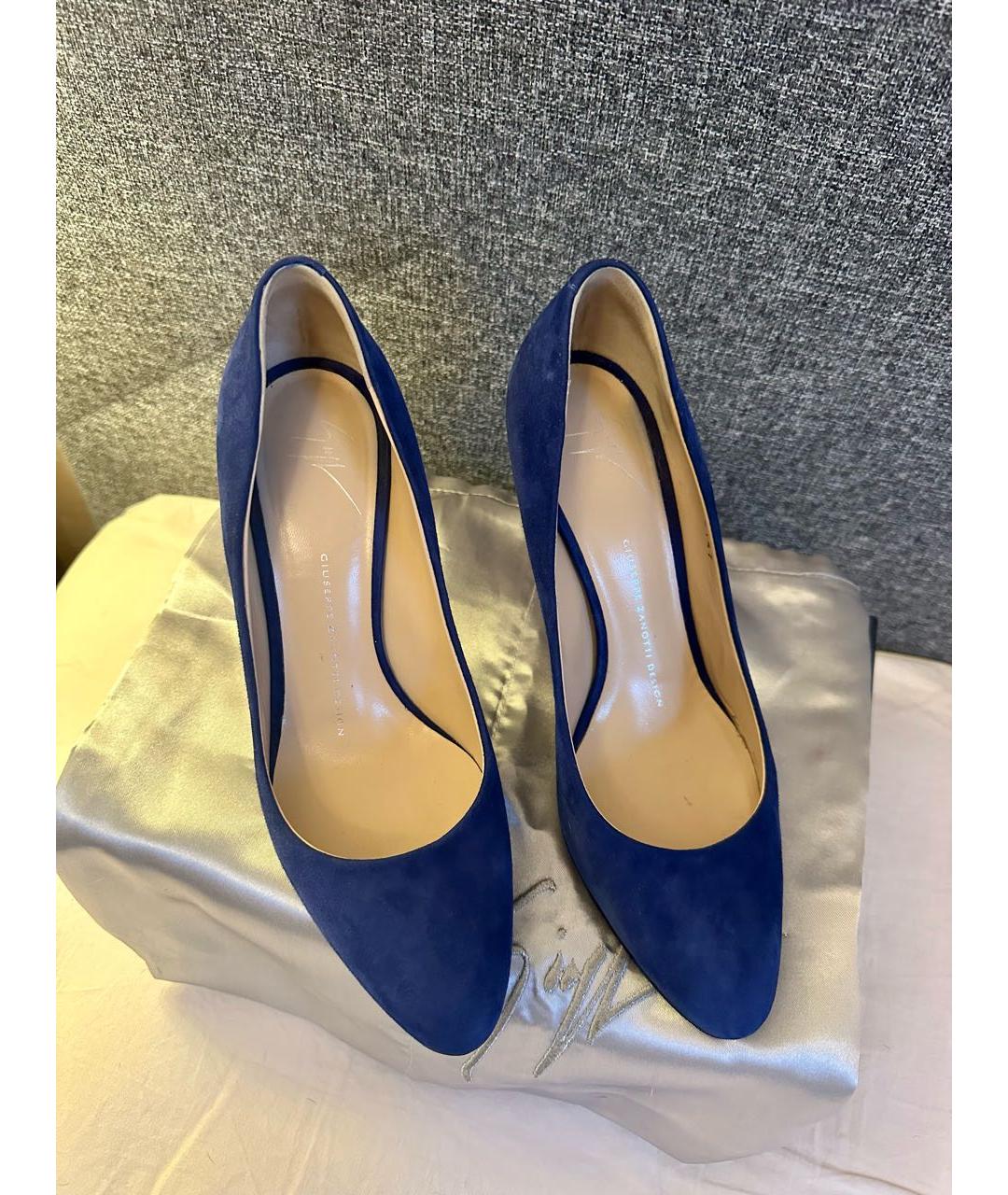 GIUSEPPE ZANOTTI DESIGN Синие замшевые туфли, фото 3