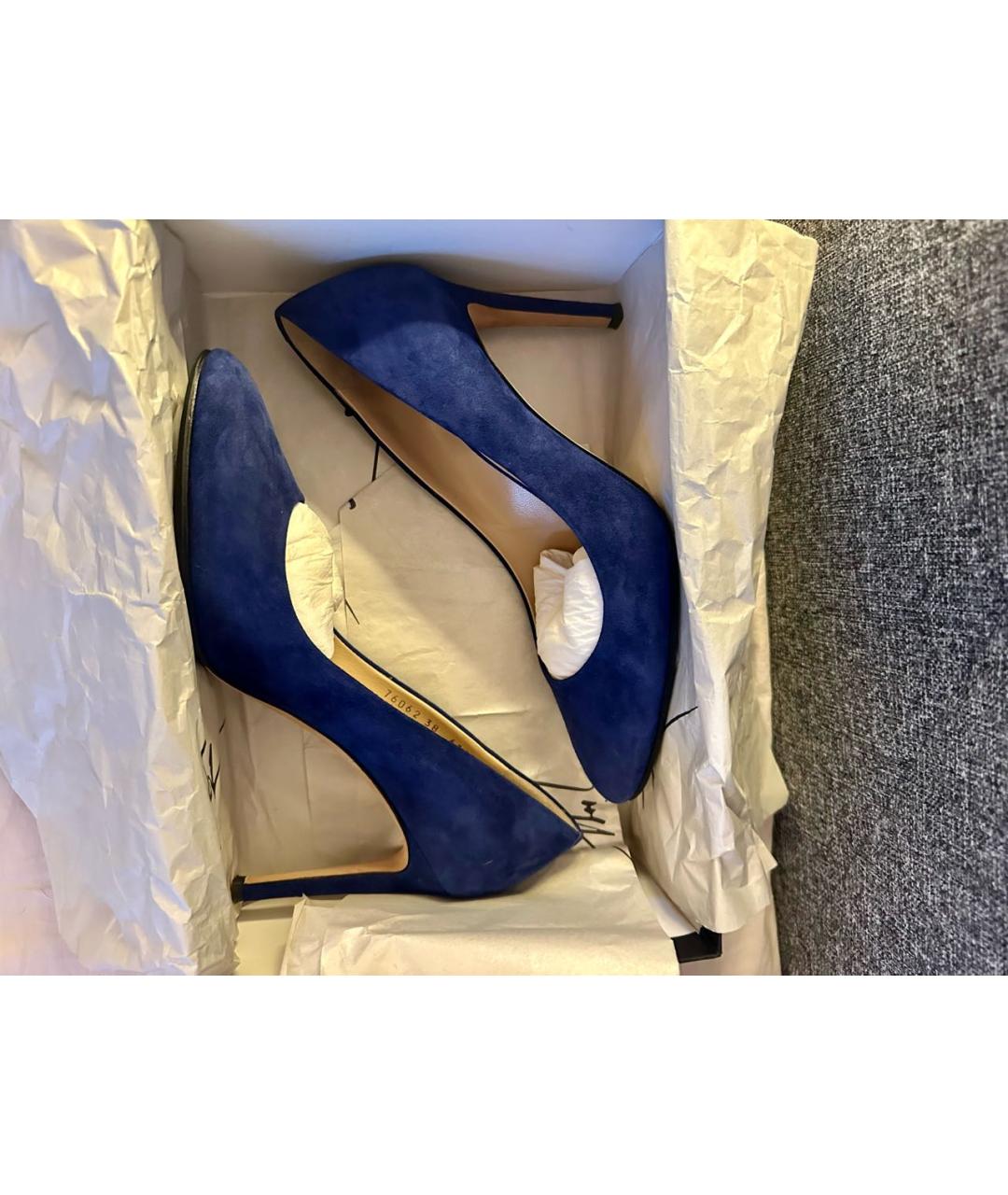 GIUSEPPE ZANOTTI DESIGN Синие замшевые туфли, фото 7