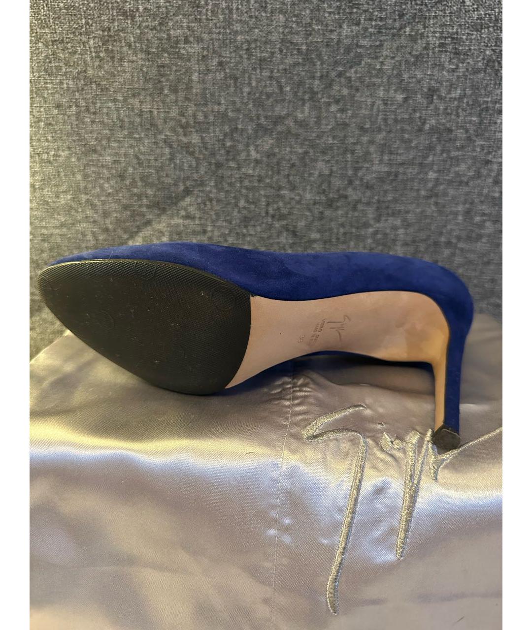 GIUSEPPE ZANOTTI DESIGN Синие замшевые туфли, фото 5