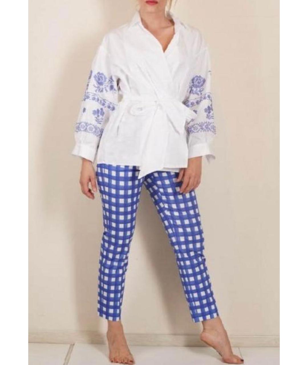 WEEKEND MAX MARA Белый хлопко-эластановый костюм с брюками, фото 4