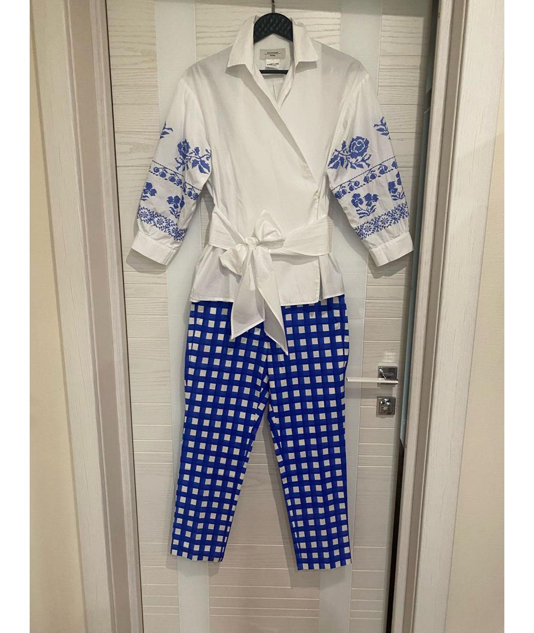 WEEKEND MAX MARA Белый хлопко-эластановый костюм с брюками, фото 6