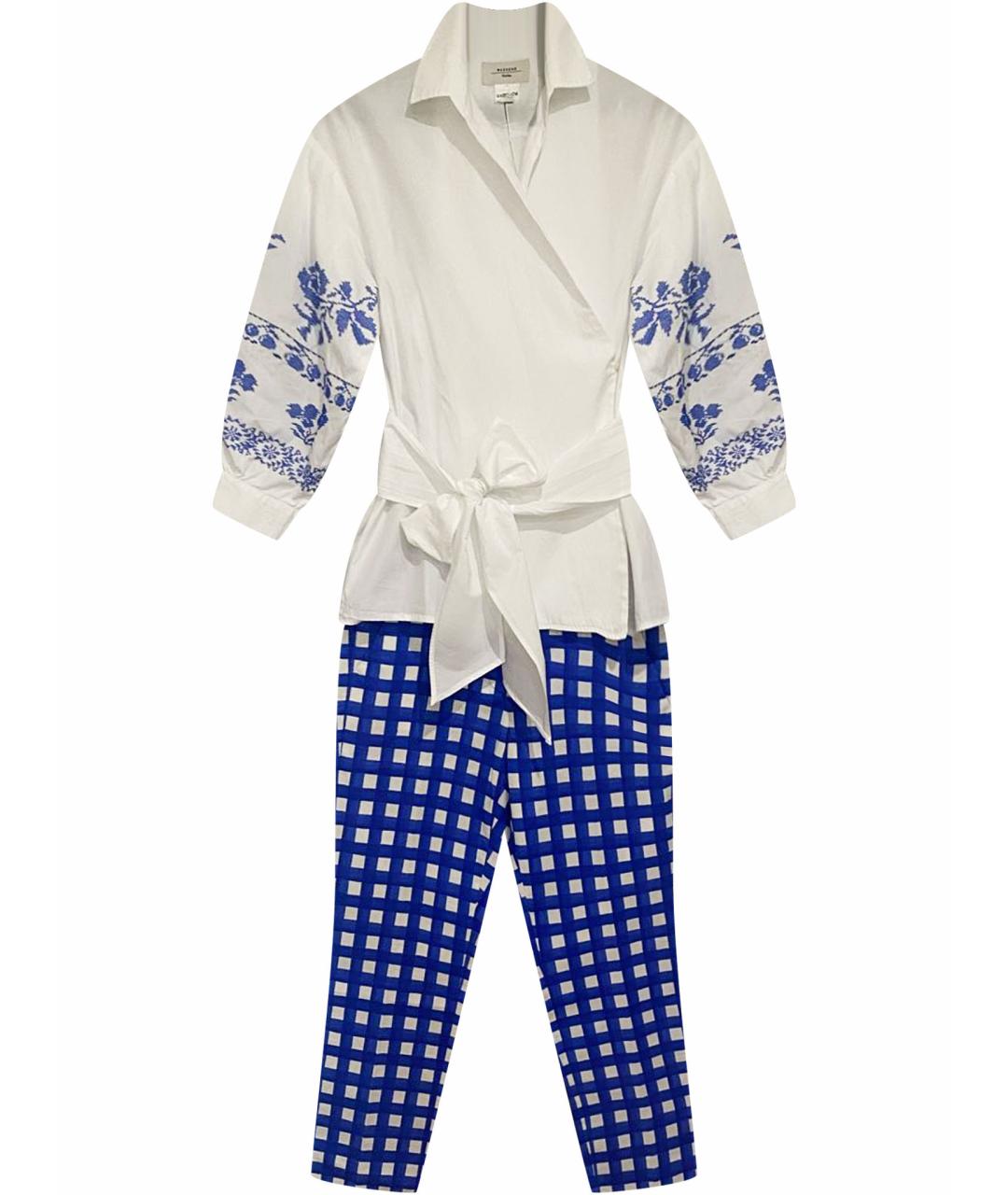 WEEKEND MAX MARA Белый хлопко-эластановый костюм с брюками, фото 1