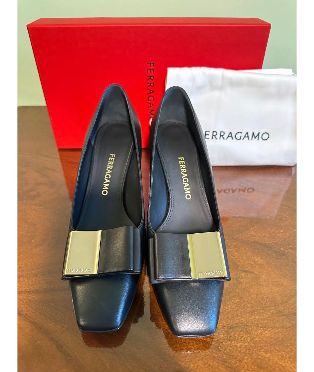 FERRAGAMO Черные кожаные туфли, фото 3