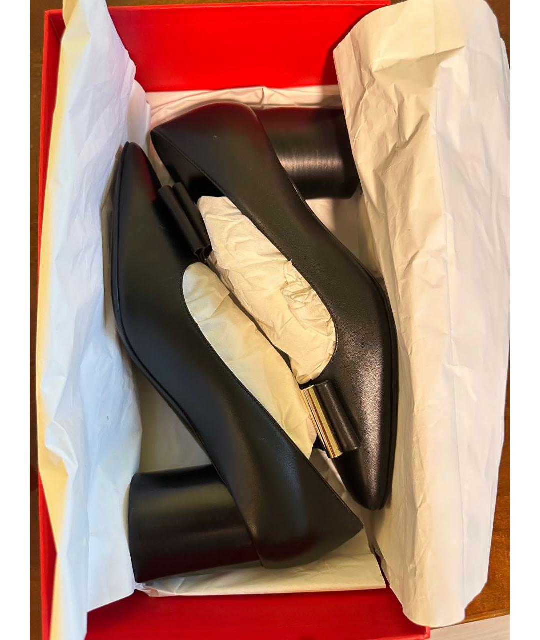 FERRAGAMO Черные кожаные туфли, фото 8