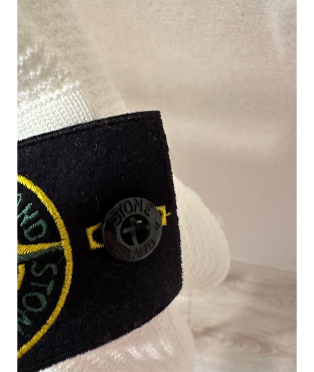 STONE ISLAND Белый хлопковый джемпер / свитер, фото 5