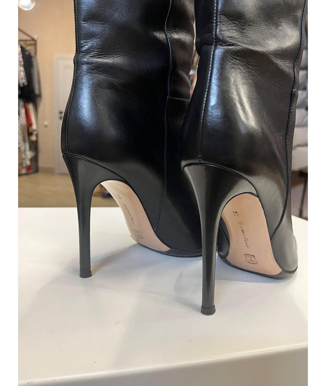 GIANVITO ROSSI Черные кожаные сапоги, фото 4