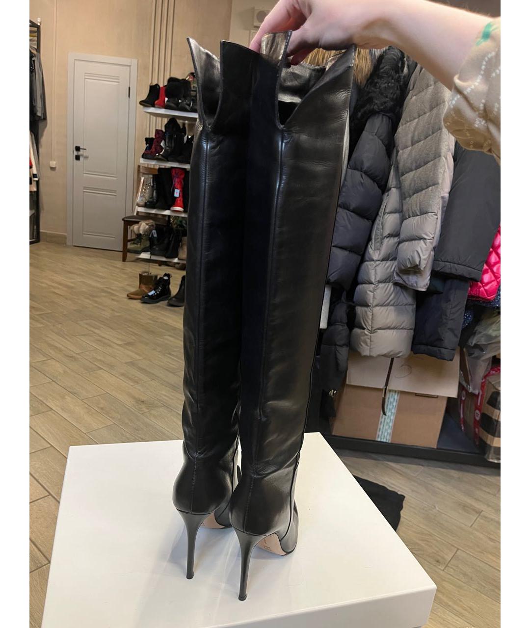 GIANVITO ROSSI Черные кожаные сапоги, фото 3