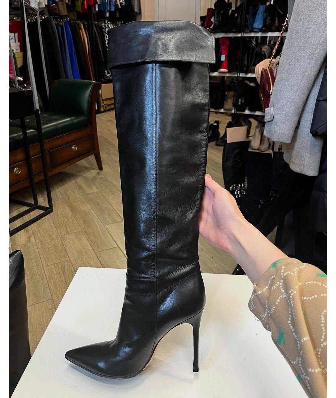 GIANVITO ROSSI Черные кожаные сапоги, фото 9