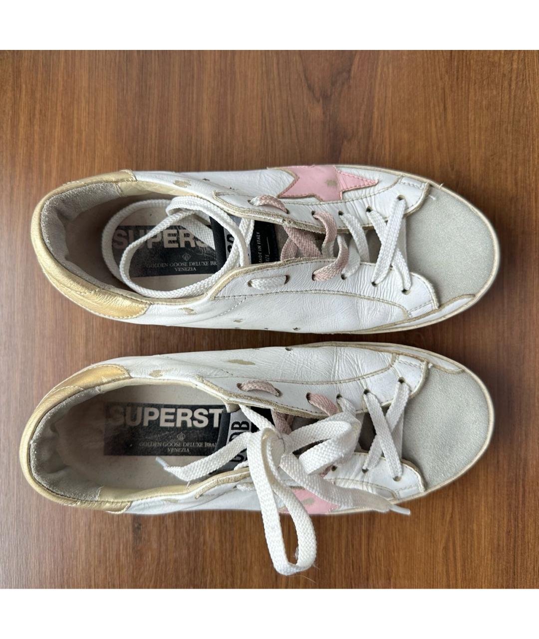 GOLDEN GOOSE DELUXE BRAND Белые кожаные кеды, фото 3