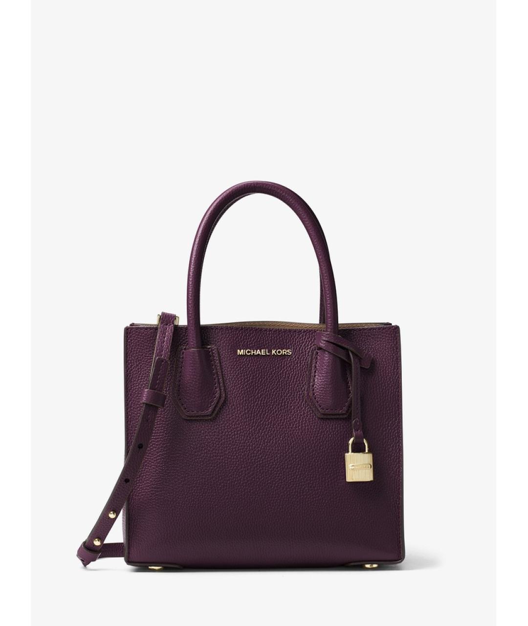MICHAEL KORS Фиолетовая кожаная сумка с короткими ручками, фото 9