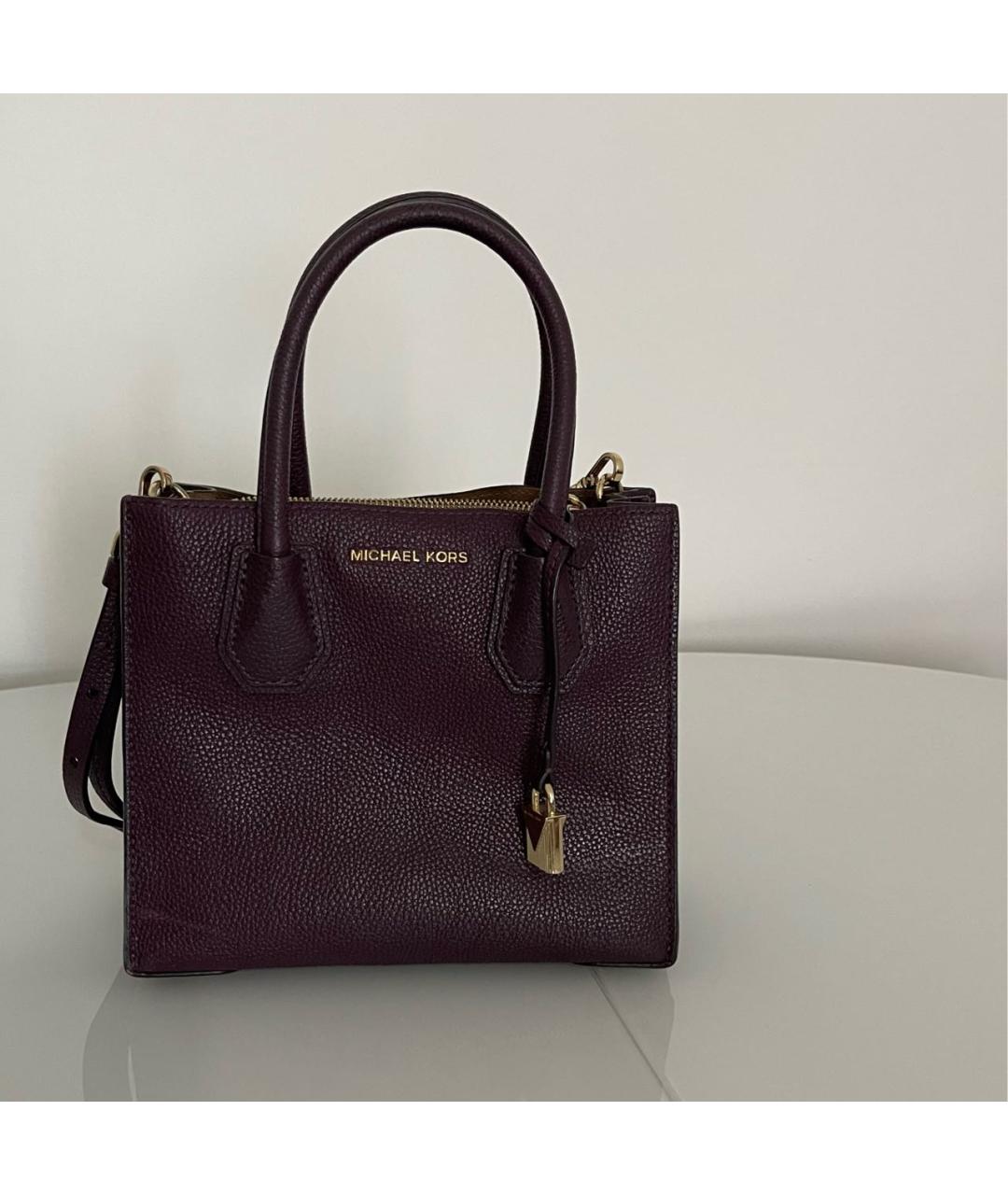 MICHAEL KORS Фиолетовая кожаная сумка с короткими ручками, фото 2