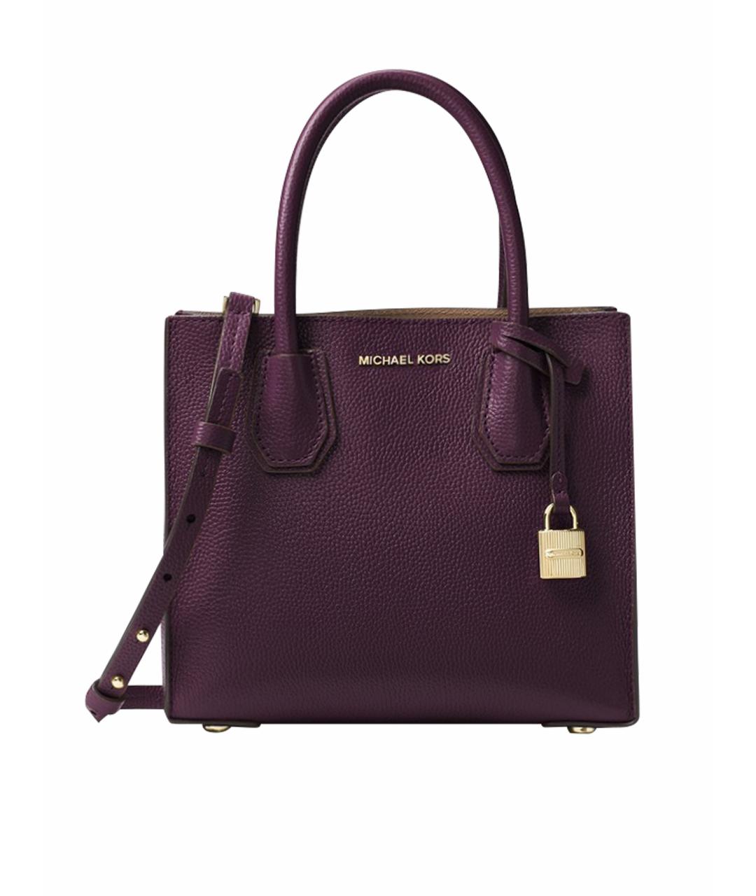 MICHAEL KORS Фиолетовая кожаная сумка с короткими ручками, фото 1
