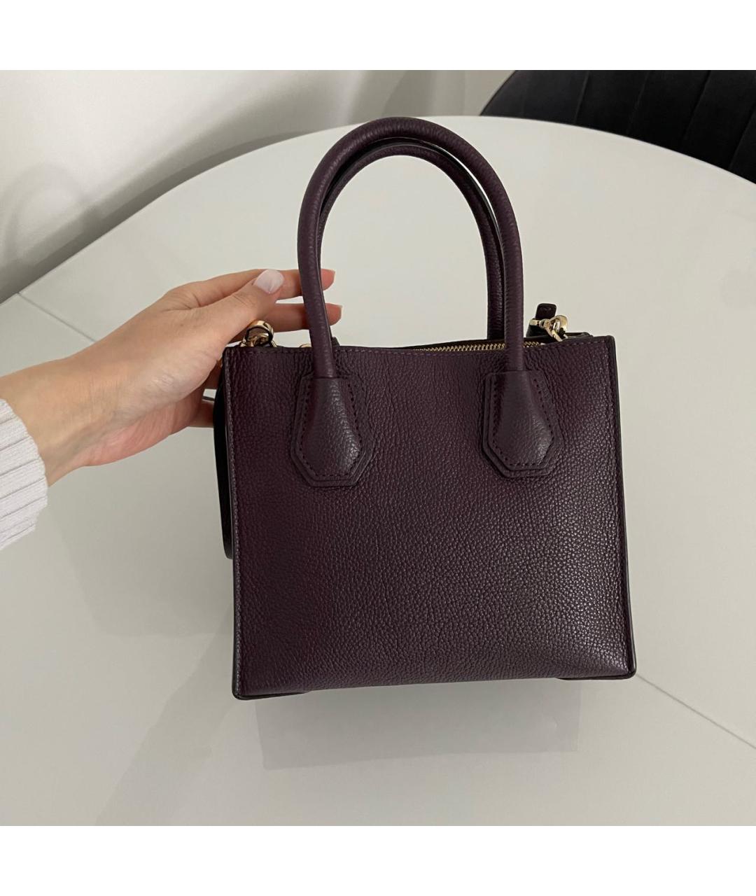 MICHAEL KORS Фиолетовая кожаная сумка с короткими ручками, фото 4