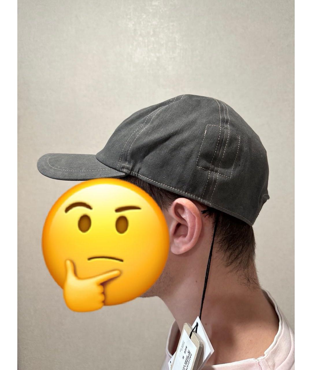 RICK OWENS DRKSHDW Серая хлопковая кепка/бейсболка, фото 2