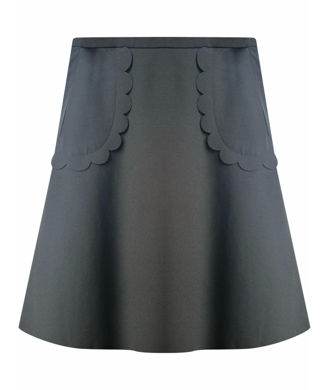 RED VALENTINO Черная полиэстеровая юбка миди, фото 1