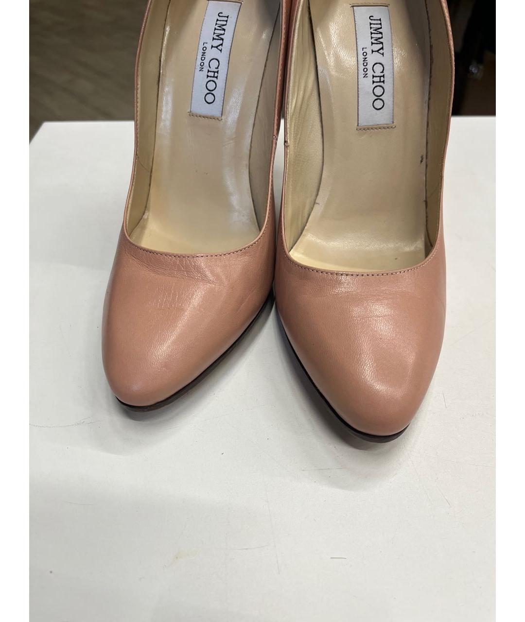 JIMMY CHOO Бежевые кожаные туфли, фото 7
