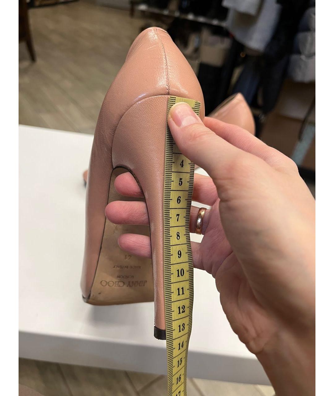 JIMMY CHOO Бежевые кожаные туфли, фото 3