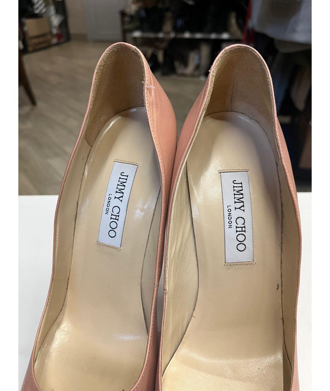 JIMMY CHOO Бежевые кожаные туфли, фото 6