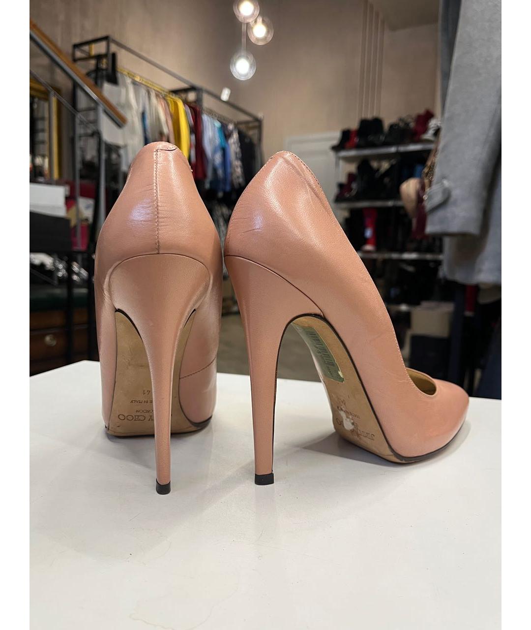 JIMMY CHOO Бежевые кожаные туфли, фото 5