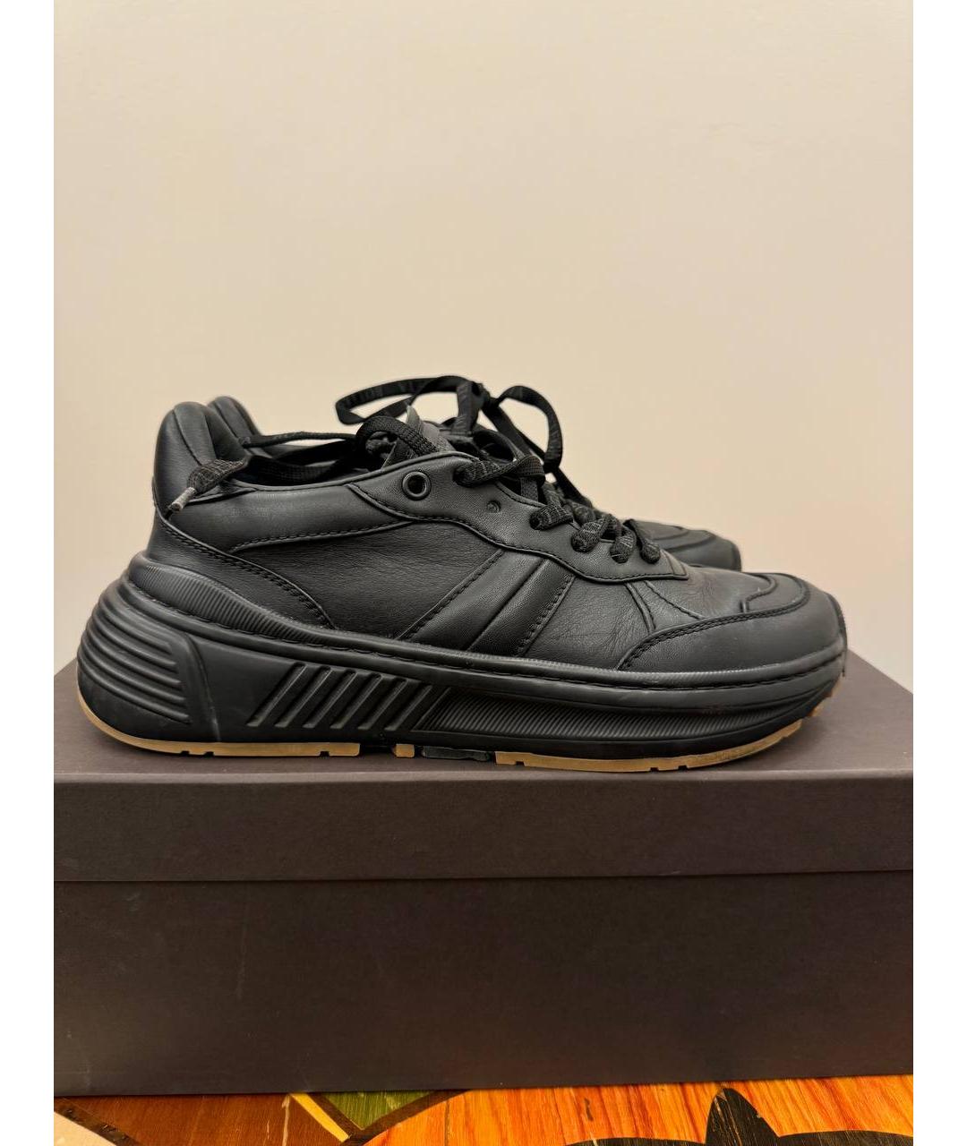 BOTTEGA VENETA Черные кожаные кроссовки, фото 5