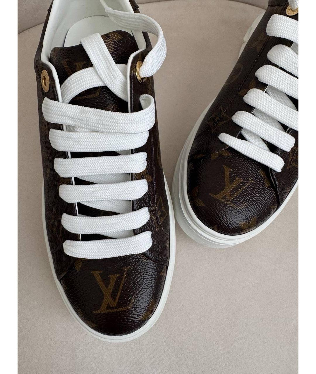 LOUIS VUITTON Коричневые кожаные кеды, фото 3