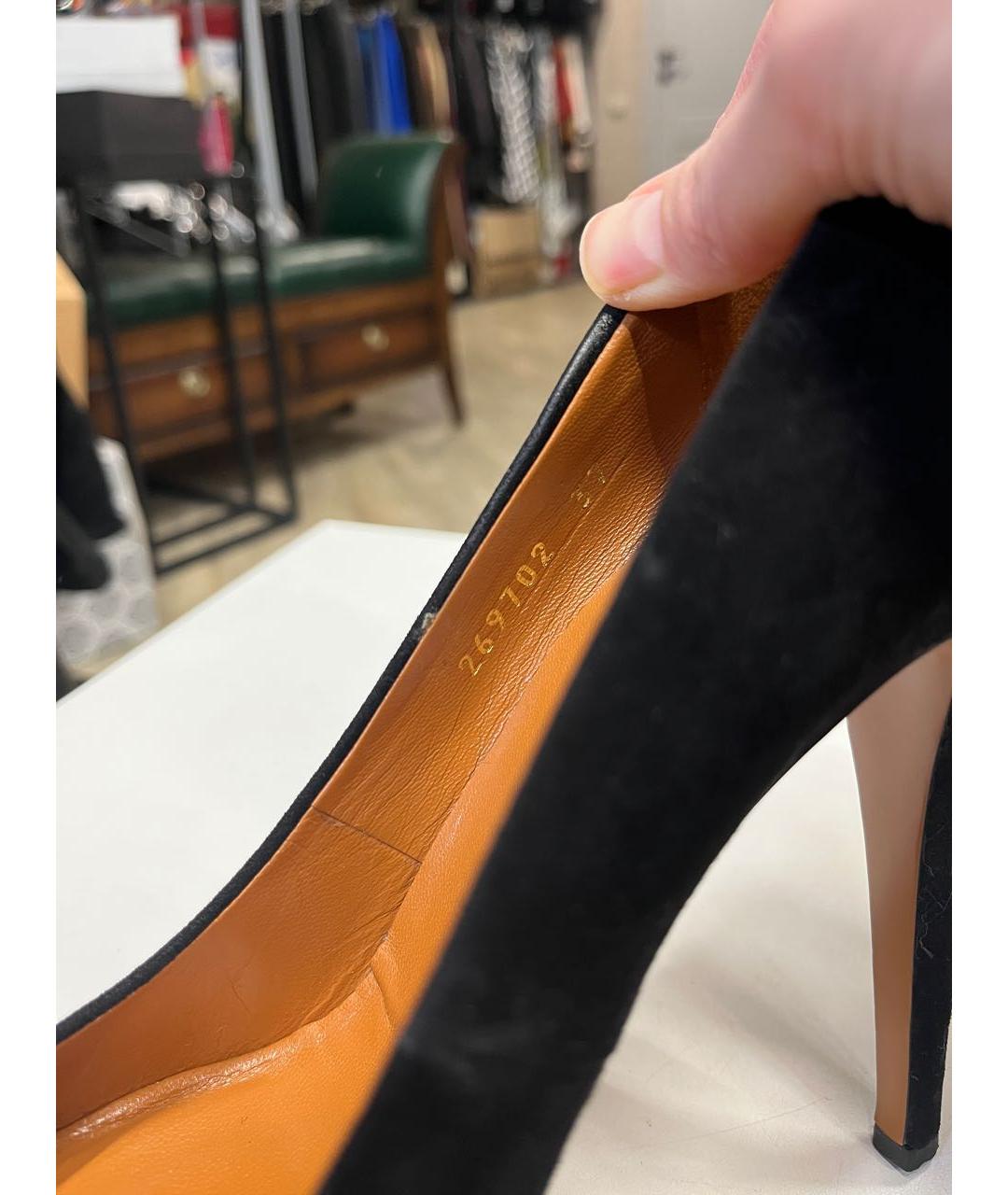GUCCI Черные замшевые туфли, фото 4