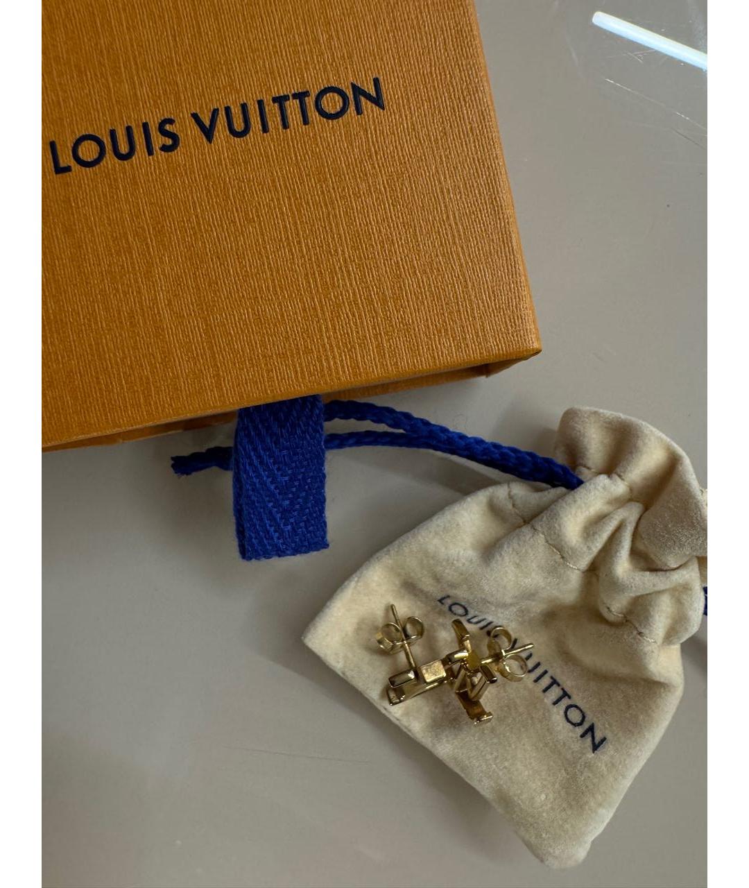 LOUIS VUITTON Золотые латунные серьги, фото 4
