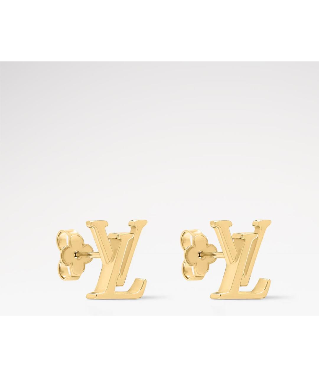 LOUIS VUITTON Золотые латунные серьги, фото 3