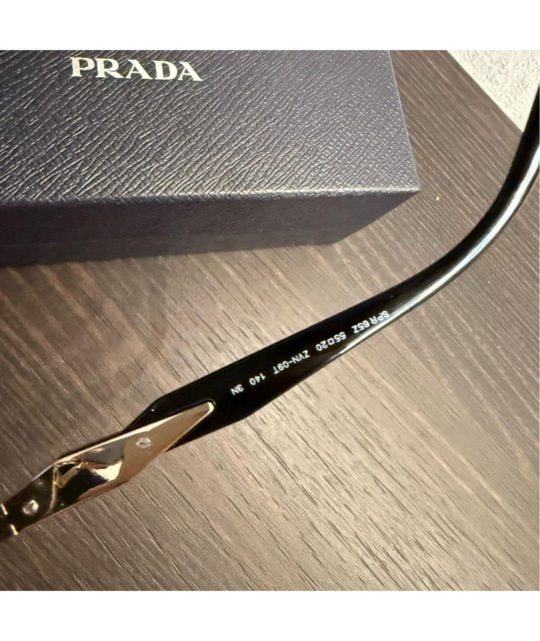 PRADA Золотые металлические солнцезащитные очки, фото 7