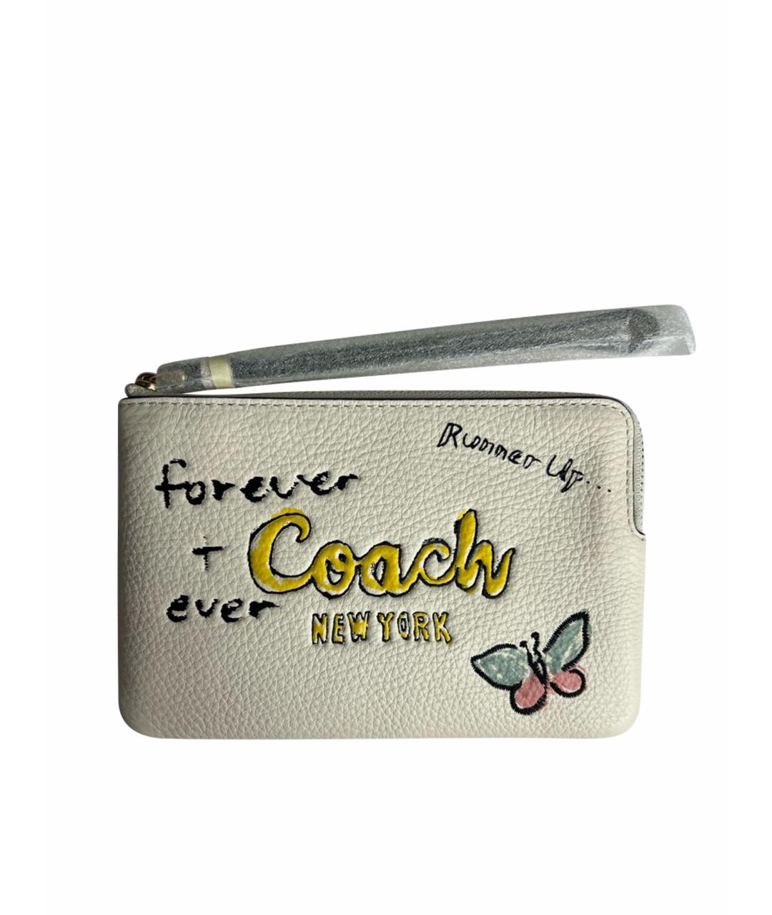 COACH Белый кожаный кошелек, фото 1