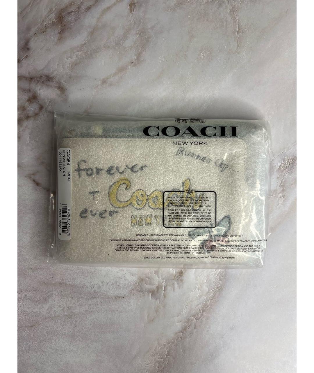 COACH Белый кожаный кошелек, фото 8