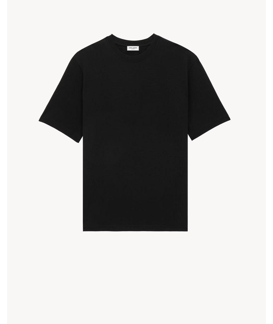 SAINT LAURENT Черная хлопковая футболка, фото 5