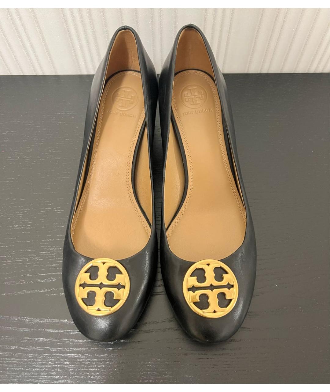 TORY BURCH Черные кожаные туфли, фото 3