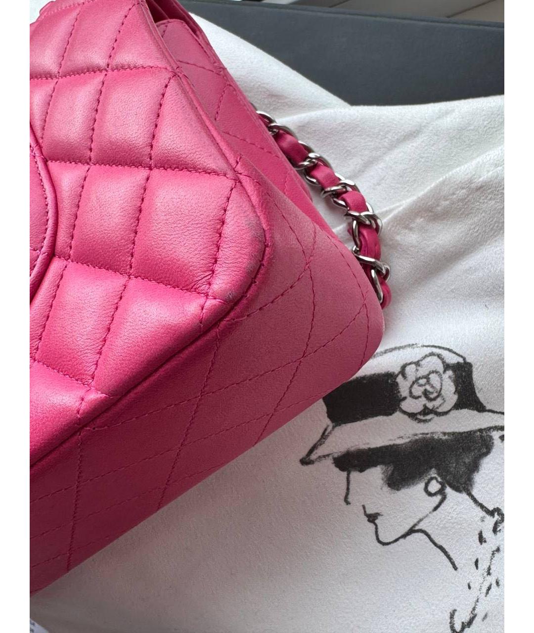 CHANEL Розовая кожаная сумка через плечо, фото 4