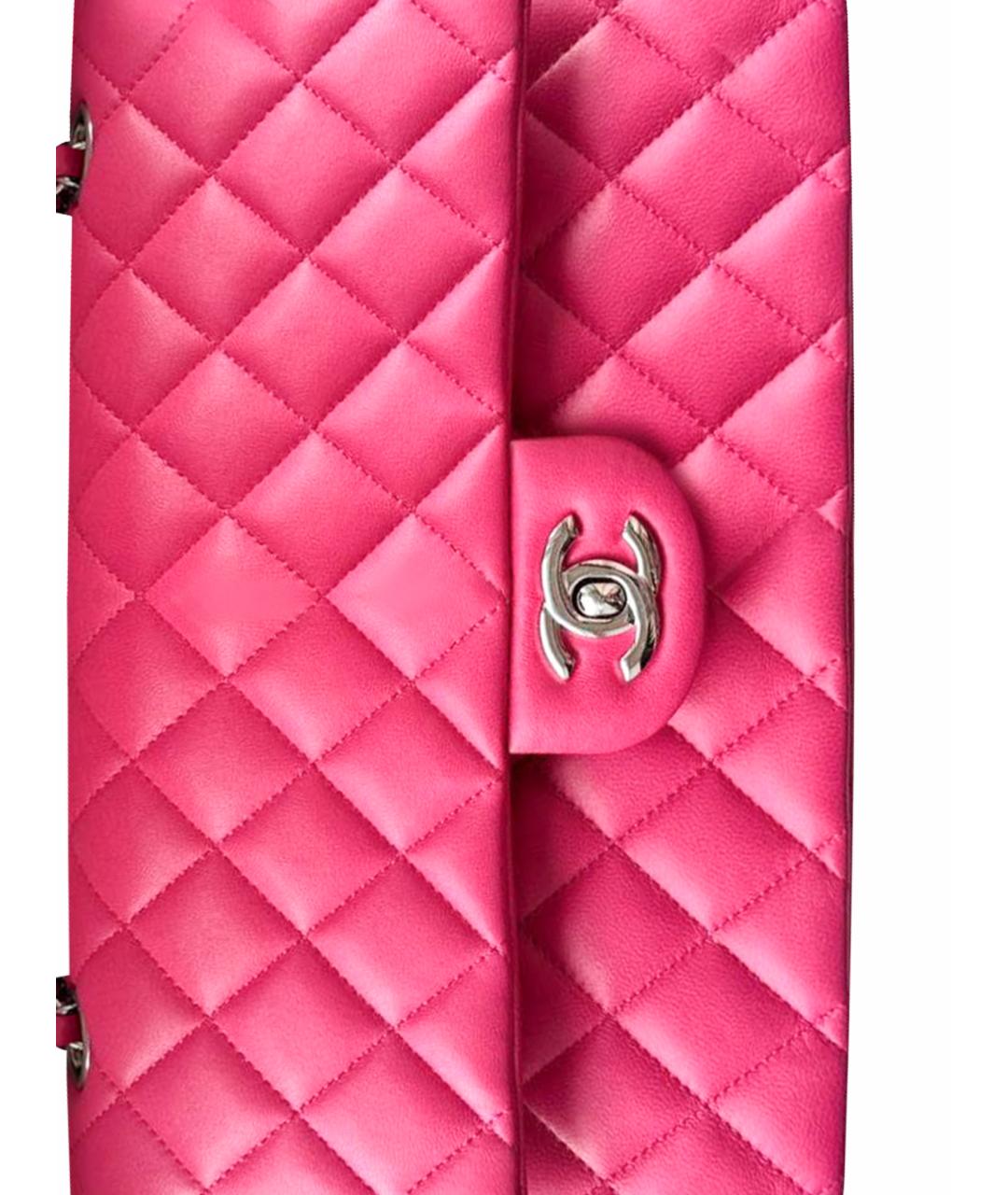 CHANEL Розовая кожаная сумка через плечо, фото 8