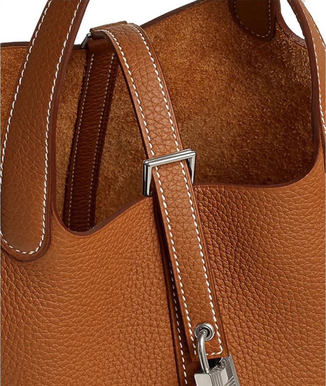 HERMES Кожаная сумка с короткими ручками, фото 5