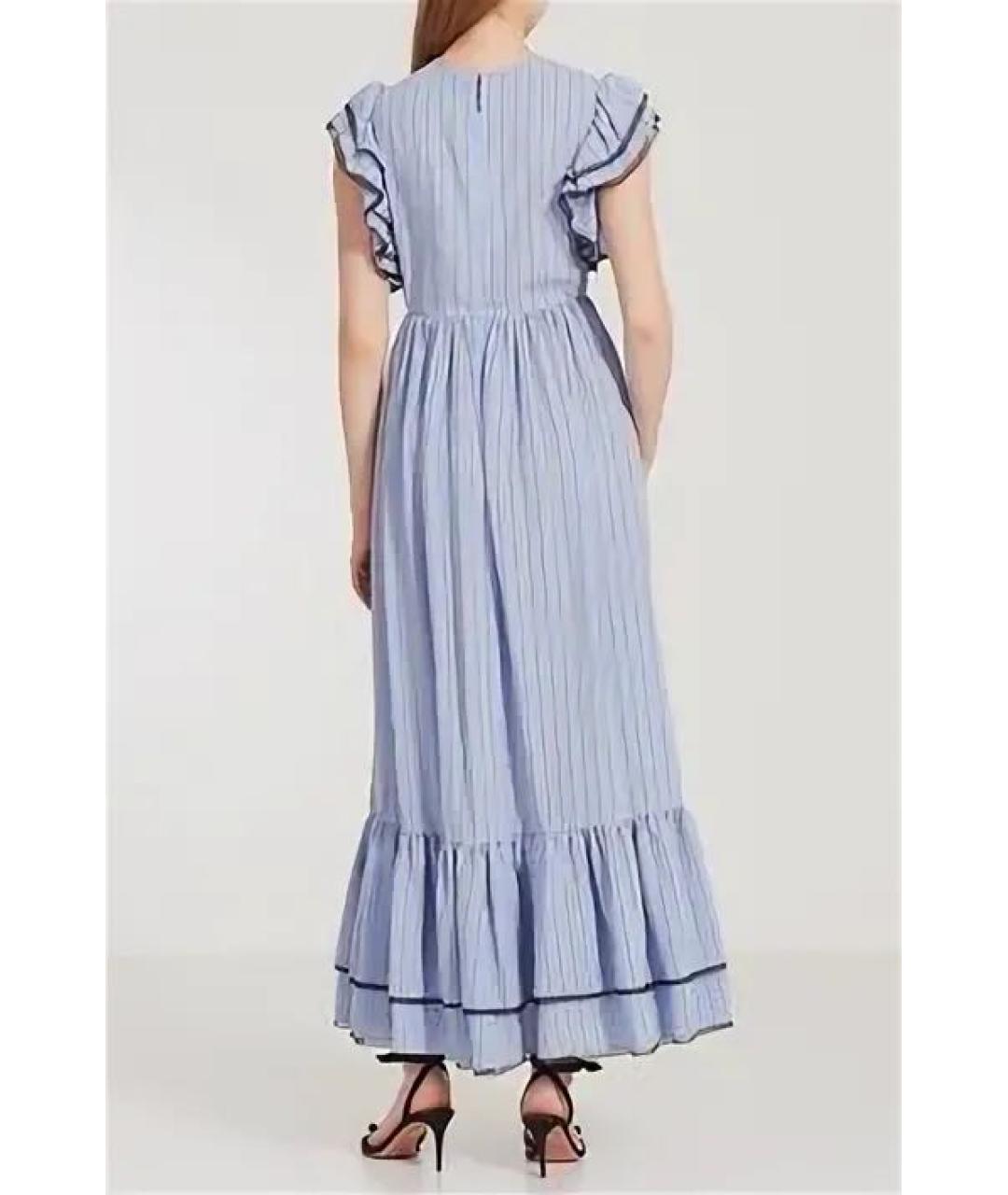 MSGM Голубое хлопковое повседневное платье, фото 4