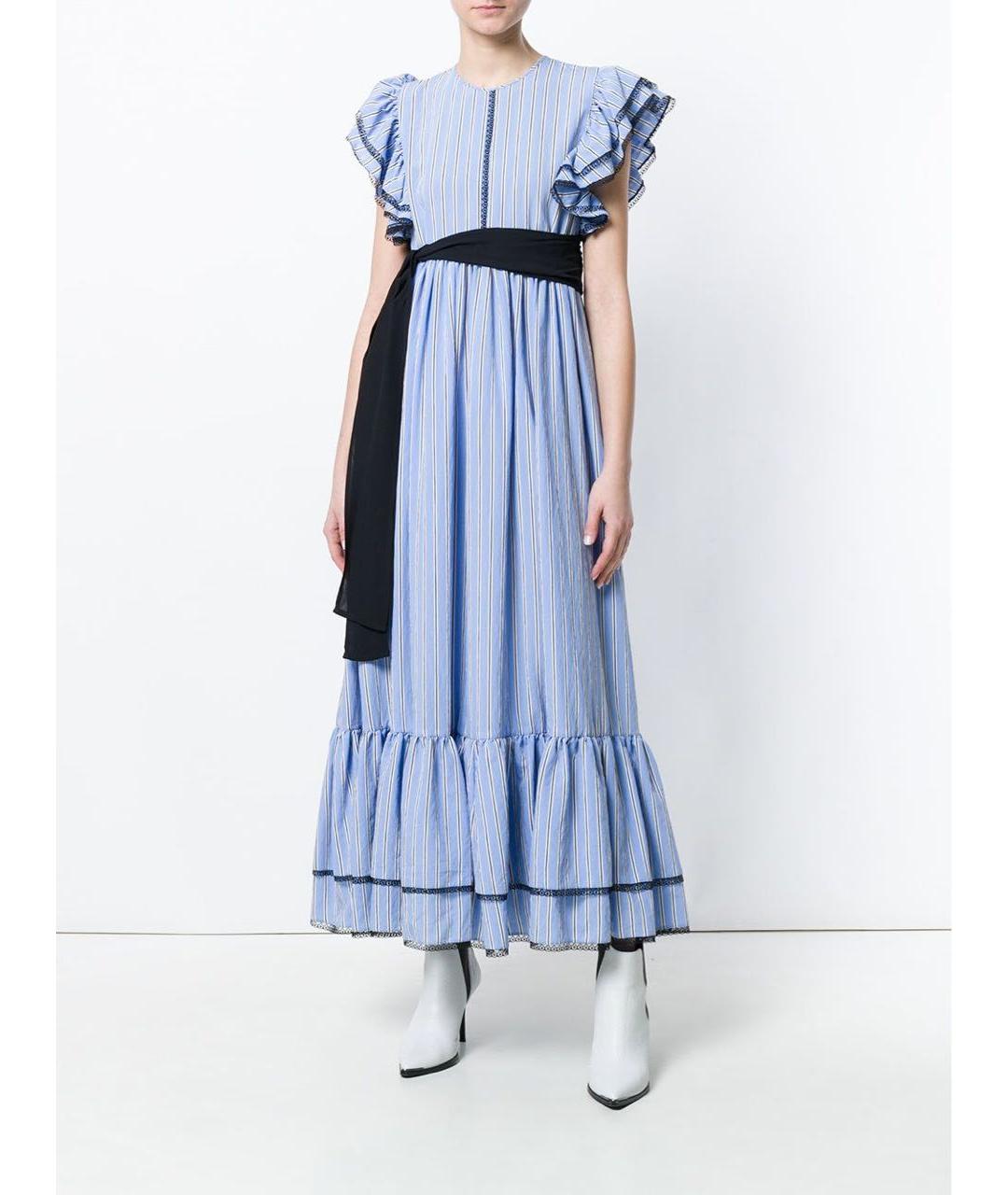 MSGM Голубое хлопковое повседневное платье, фото 2