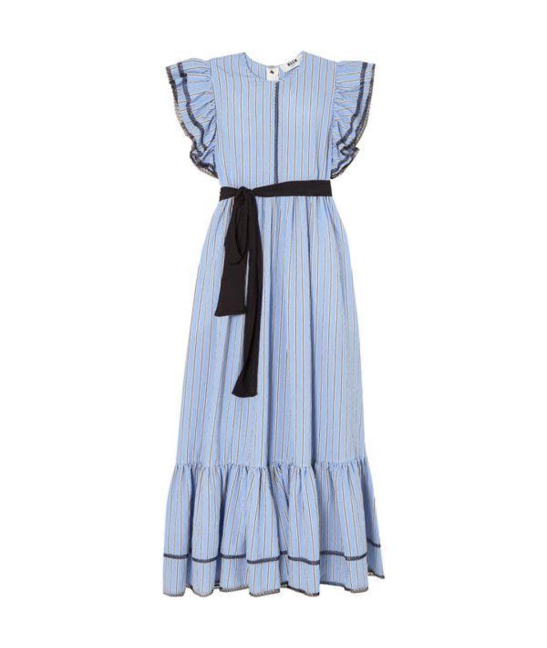 MSGM Голубое хлопковое повседневное платье, фото 1