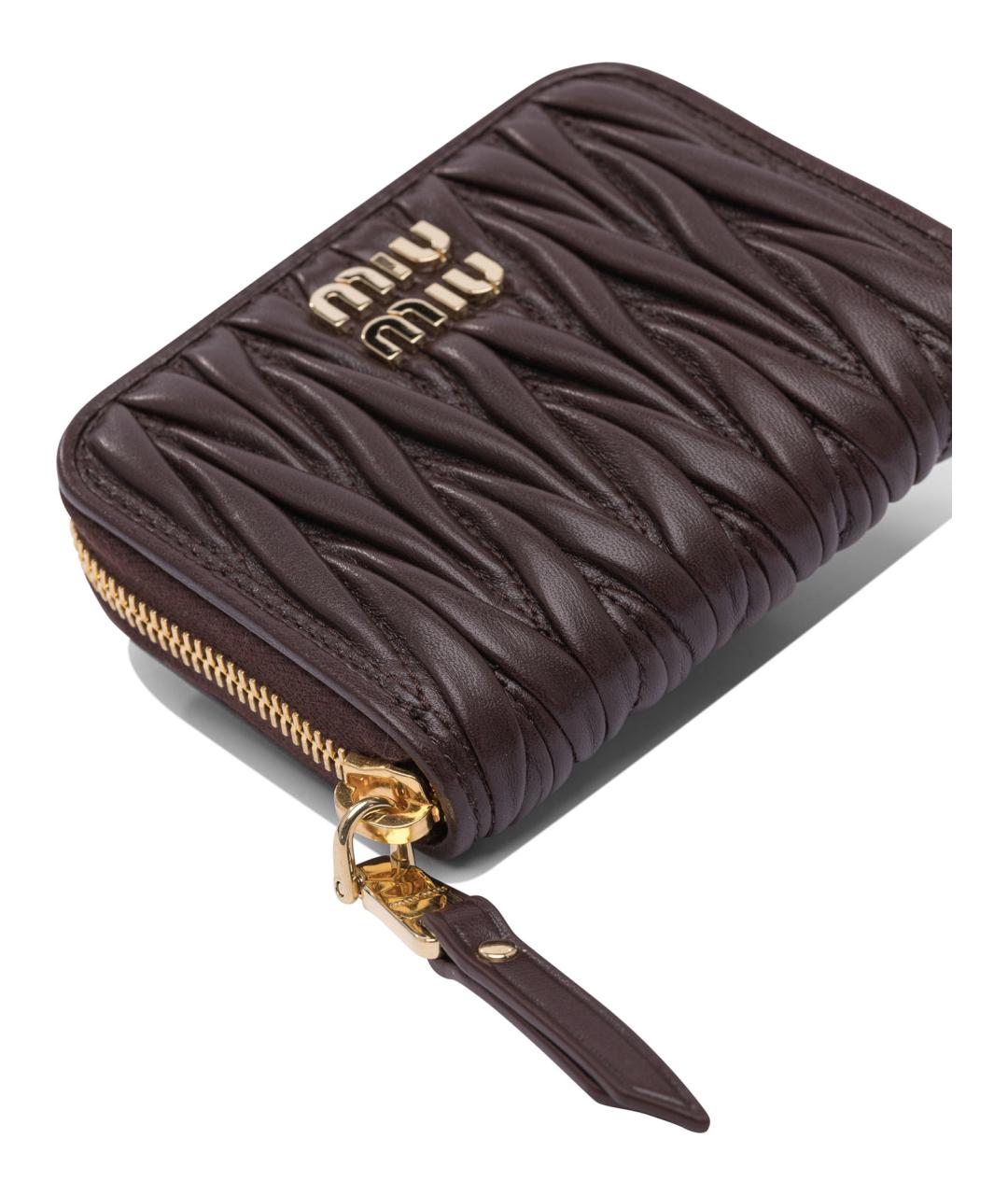 MIU MIU Коричневый кожаный кошелек, фото 4
