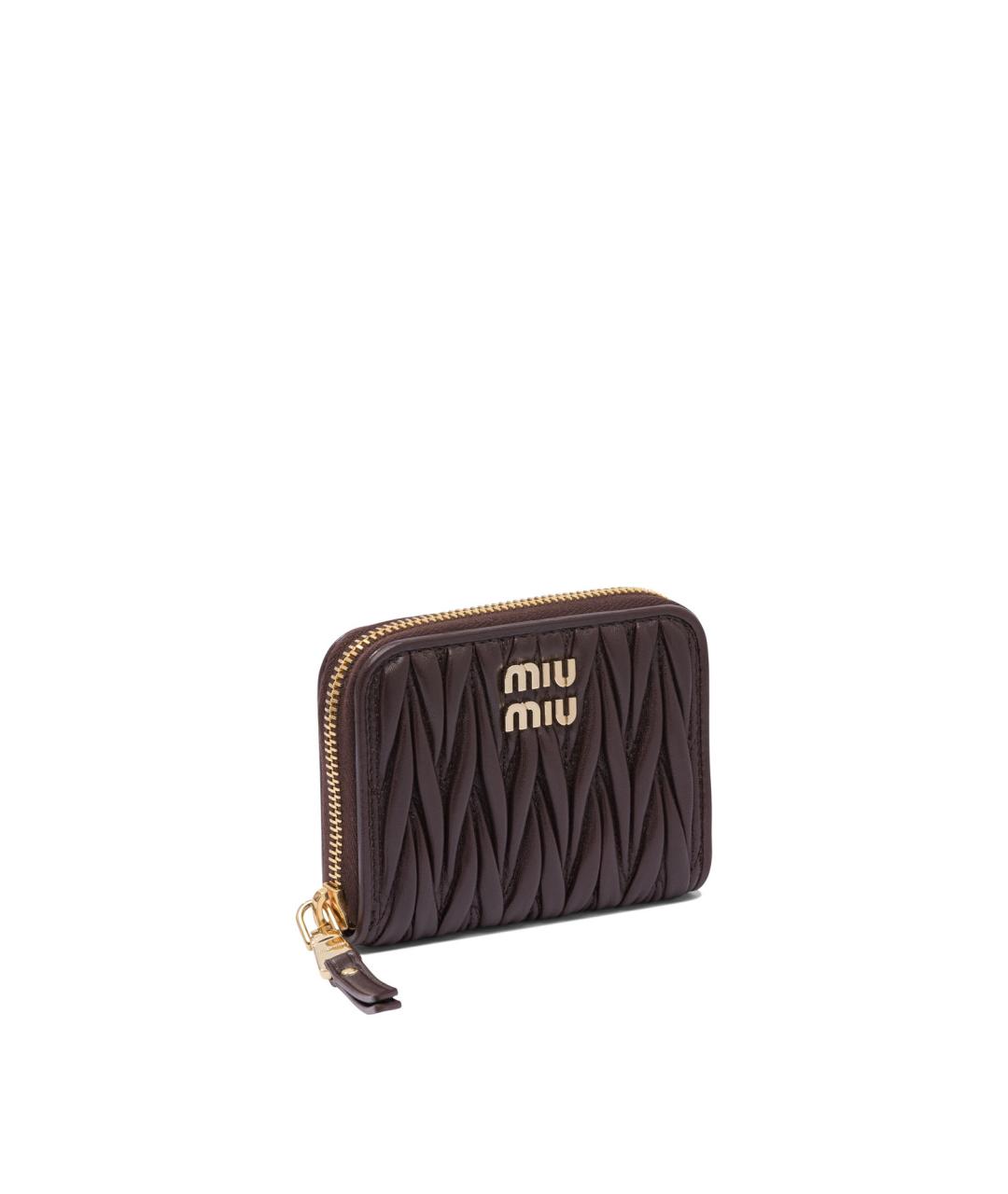 MIU MIU Коричневый кожаный кошелек, фото 2