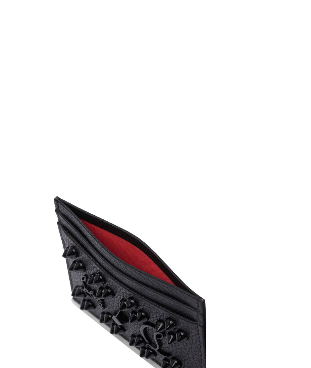 CHRISTIAN LOUBOUTIN Черный кожаный кардхолдер, фото 5