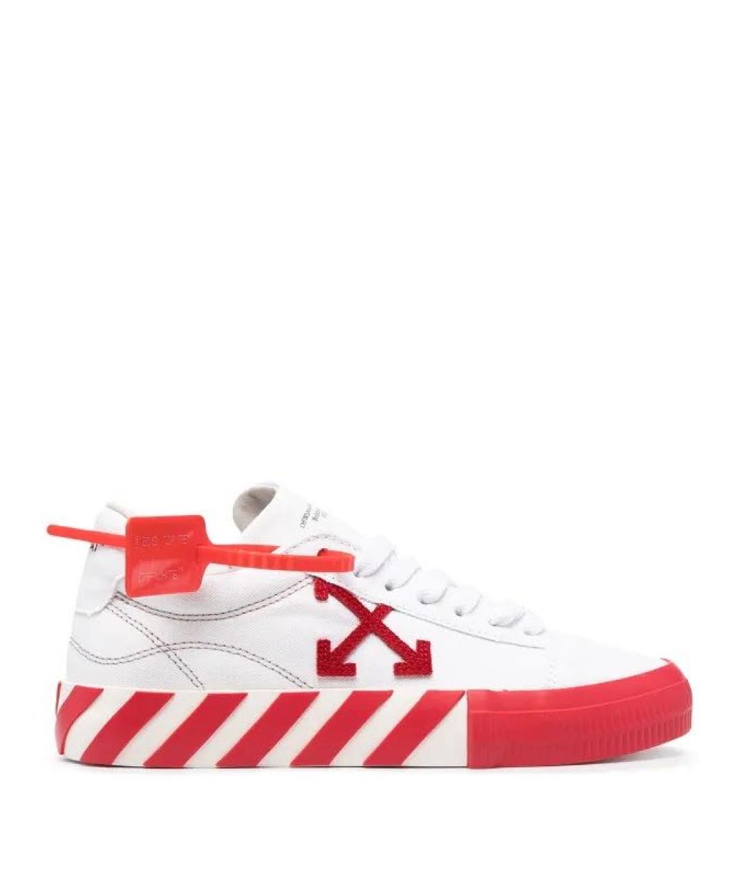 OFF-WHITE Белые текстильные кеды, фото 5
