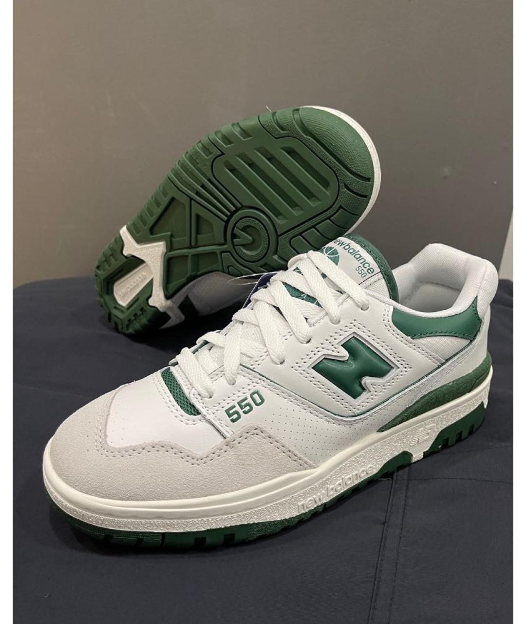 NEW BALANCE Зеленые кожаные слипоны, фото 6