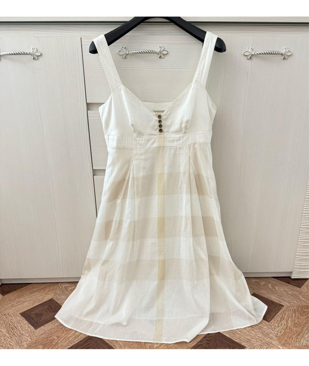 BURBERRY Белый хлопковый сарафан, фото 5