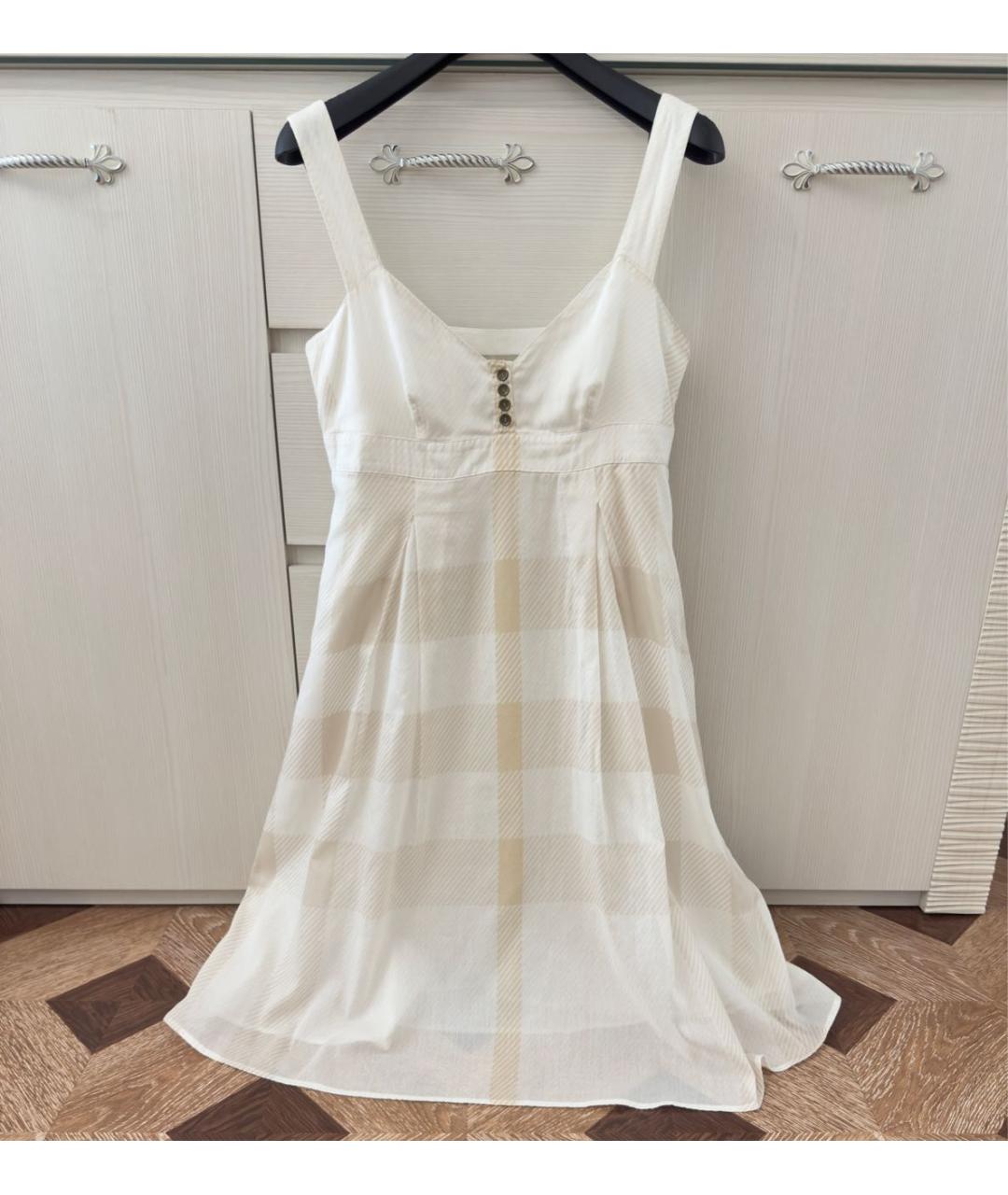 BURBERRY Белый хлопковый сарафан, фото 6