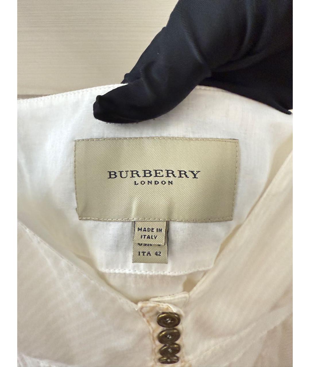BURBERRY Белый хлопковый сарафан, фото 3
