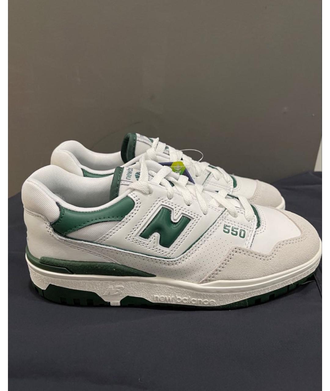 NEW BALANCE Зеленые кожаные кеды, фото 5
